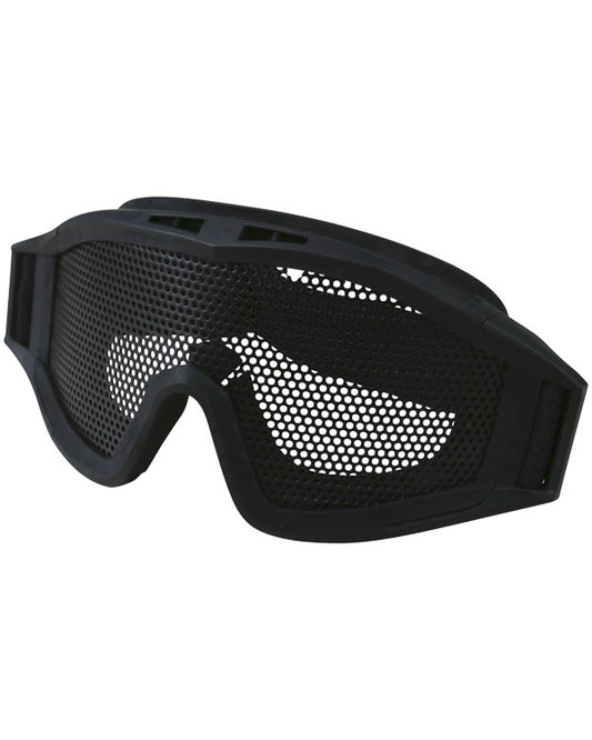 Face protection mesh goggles black